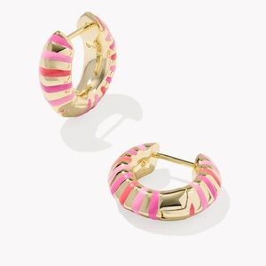 kendra scott mikki gold pink mix enamel huggie earrings